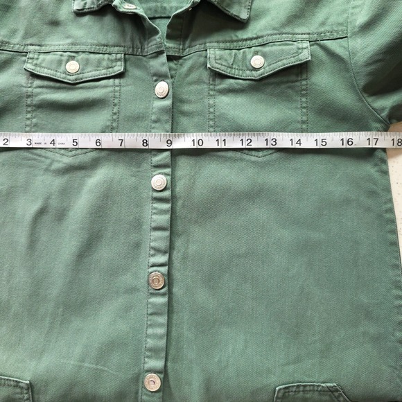 Vertbaudet Kids Green Denim Button Front Shirt Dress Size 14 Years - Picture 4 of 8